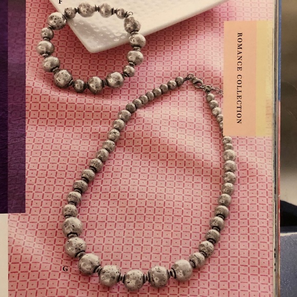 🩶SOLD🩶 Silpada Distressed Atmospheric Sterling Silver Bead Necklace & Bracelet - Picture 2 of 12